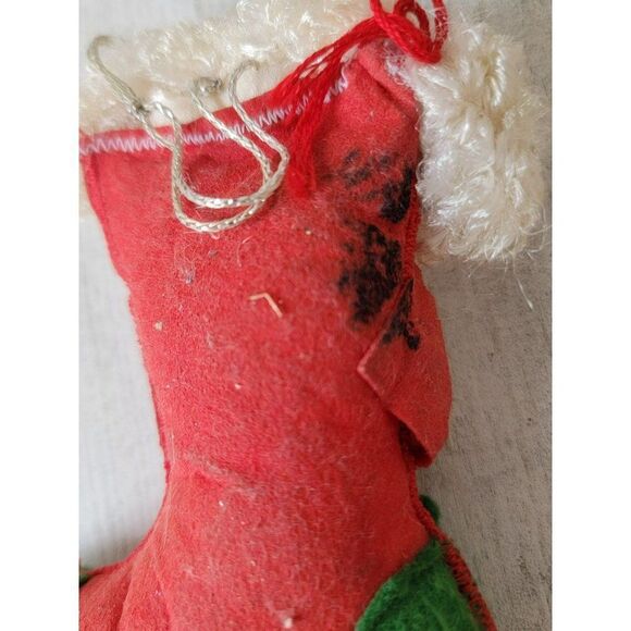 Plush stocking little girl handmade ornament Xmas - Picture 6 of 7